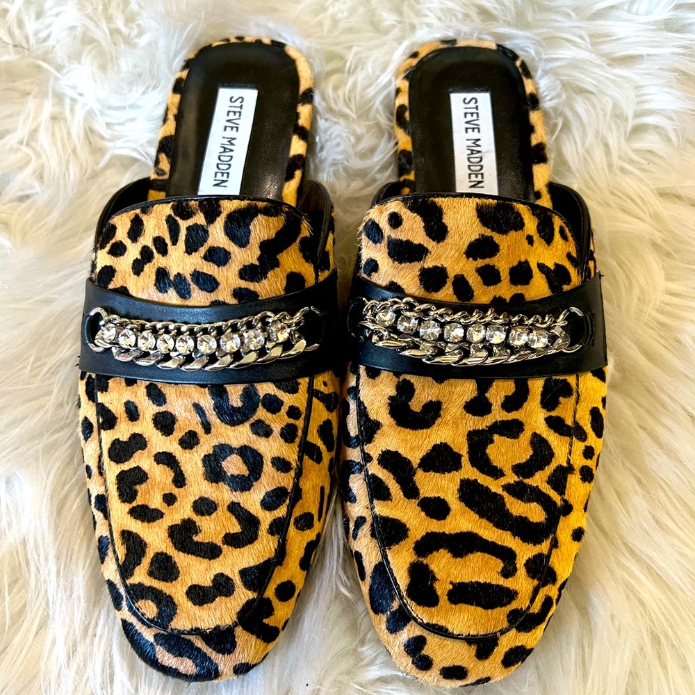 Steve Madden never worn Hyde leopard cheetah rhinestone flats size 8